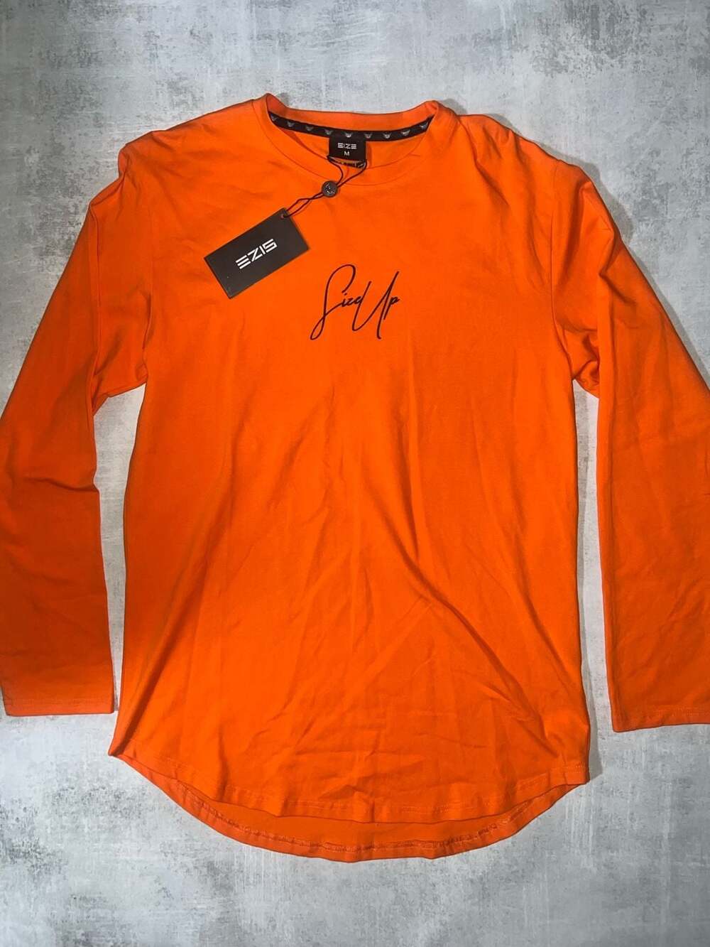 Size Up Apparel Signature Logo Long Sleeve T-Shirt in Orange